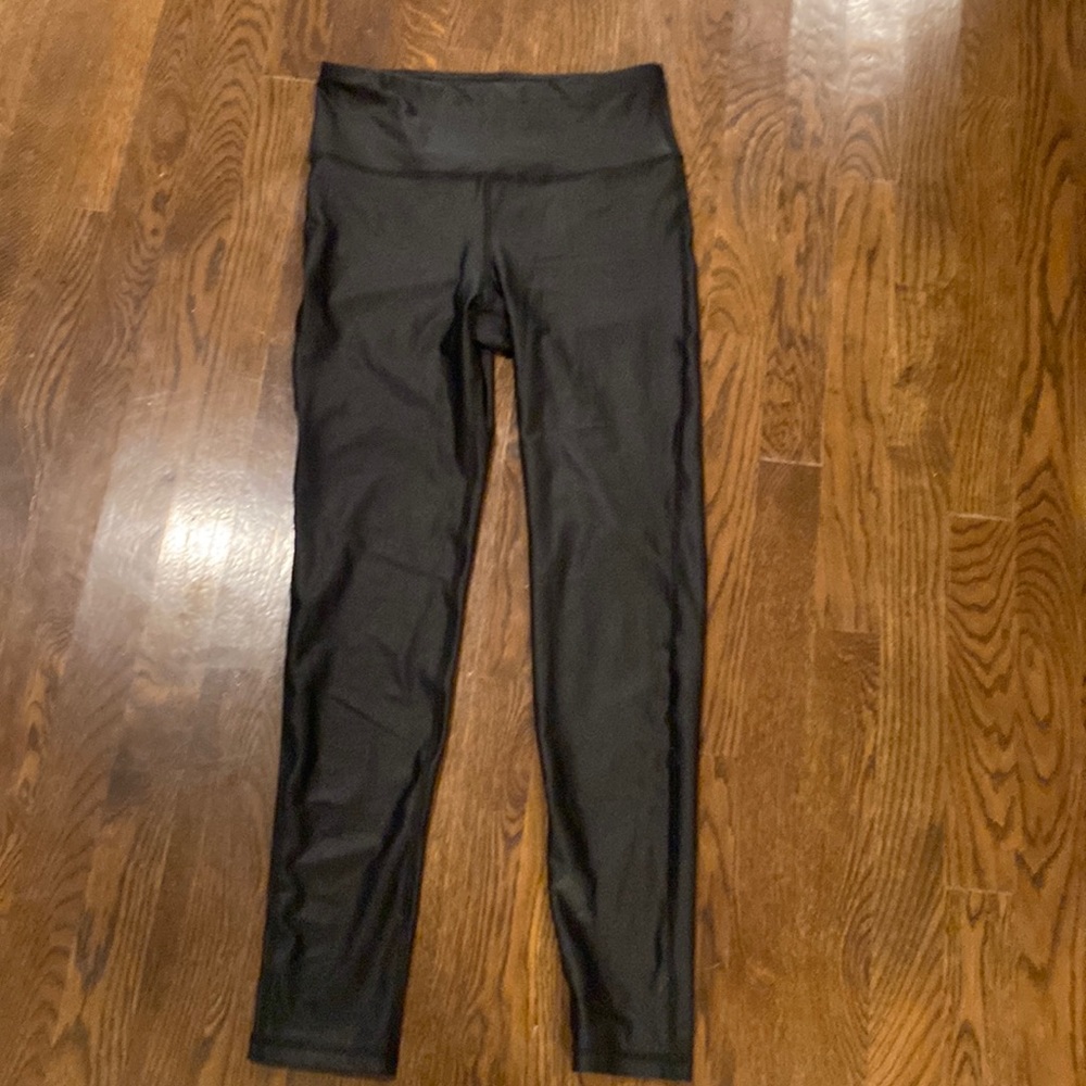 Black scale print leather leggings- medium